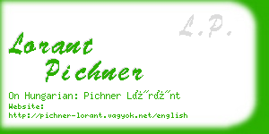 lorant pichner business card